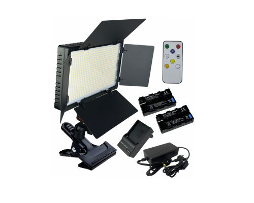 Переносная лампа панель U600 со шторками на держателе-прищепке SH-BP c аккумуляторами и зарядным устройством