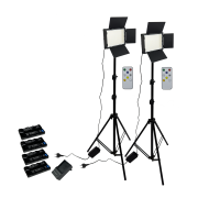 Переносная лампа панель U600 со шторками на строительном штативе JBH c аккумуляторами и зарядным устройством, 2 шт
