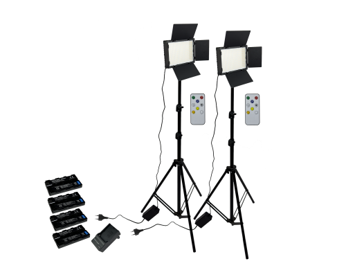 Переносная лампа панель U600 со шторками на строительном штативе JBH c аккумуляторами и зарядным устройством, 2 шт