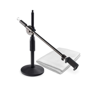 Стойка с держателем для телефона ZMK63-F051W для горизонтальной съемки сверху и фон белый тканевый, 0.5х1 м