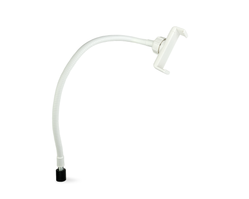 Держатель для телефона 57-85 мм на гибком креплении, резьба 1/4, цвет белый