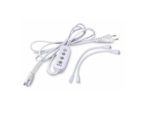 Таймер на кабеле с вилкой и 2 соединителя для фитоламп, тройнoй рaзъем C5