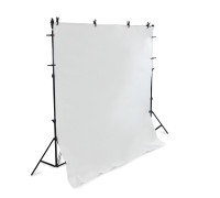 Каркас, 2х1.8 метра, с 8 прищепками PWR-2 и фоном 1.6х2 м, виниловым белым для фотостудии