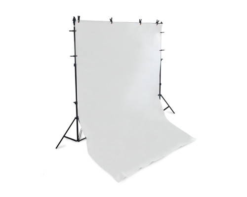 Каркас, 2х1.8 метра, с 8 прищепками PWR-2 и фоном 1.6х3.2 м, виниловым белым для фотостудии