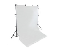 Каркас, 2х1.8 метра, с 8 прищепками PWR-2 и фоном 1.8х3.2 м, виниловым белым для фотостудии