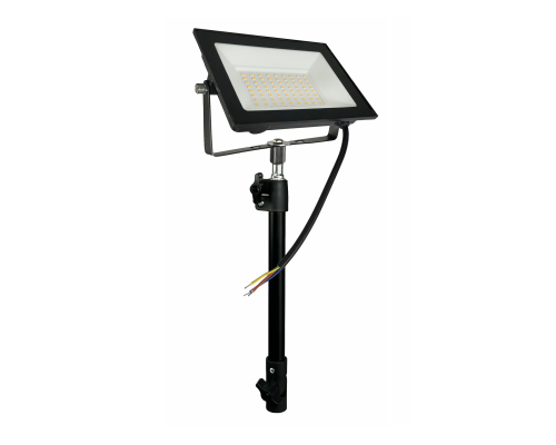 Светильник прожектор, 50Вт 3000K теплый свет, на телескопической палке-ручке ECO