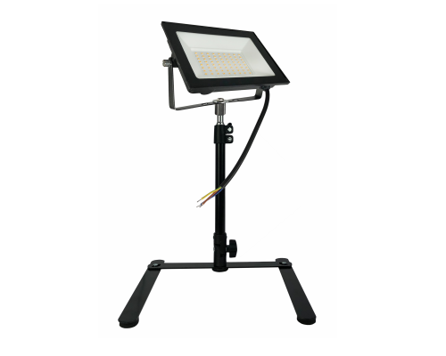 Светильник прожектор 50Вт 3000K теплый свет, на телескопической палке-ручке ECO и настольной подставке