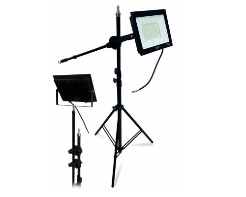 Прожектор светодиодный 100Вт 3000K теплый свет, на усиленном штативе LS240K-NP с возможностью наклона верхней секции