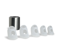 Слайдер, 28 мм, цвет стальной и 5 белых напальчников для игры на гитаре, размер XXS, XS, S, M, L