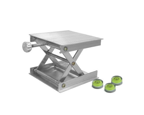 Подставка для нивелира - платформа с подъемным механизмом 90х90 мм и 3 пузырьковых уровня 15*6 мм