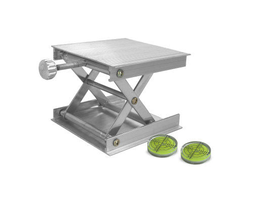 Подставка для нивелира - платформа с подъемным механизмом 90х90 мм и 2 пузырьковых уровня 32*7мм