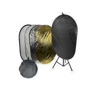 Отражатель для фото и видео, светоотражатель 5в1, овальный 90х125 см, с креплением PSH-14 на штативе JBH