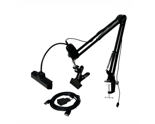 Держатель для пялец KGS75-PR1SH с подсветкой на пантографе и усиленной струбцине до 7,5 см