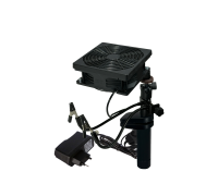 Гибкий держатель платы микросхем для пайки с кулером-вытяжкой на пластиковой струбцине зажиме до 64 мм