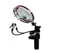 Гибкий держатель платы микросхем для пайки с лупой на пластиковой струбцине зажиме до 64 мм