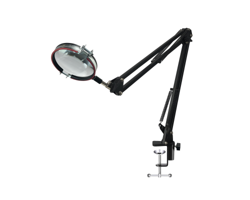 Лупа настольная на черном пантографе NB и струбцине до 4,6 см