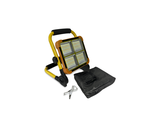 Прожектор 50Вт на аккумуляторе, 3 температуры света + красно-синий, переносной с сумкой для хранения