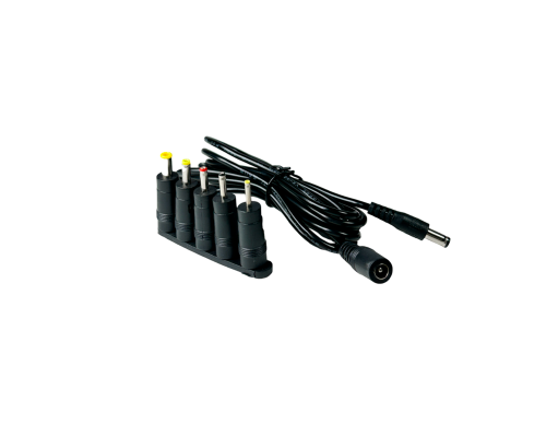 Кабель-удлинитель DC 5.5*2.5 мм 2 м и 5 переходников с разъемами 5.5х3.0, 4.0х1.7, 3.5х1.35, 3.0х1.1, 2.5х0.8