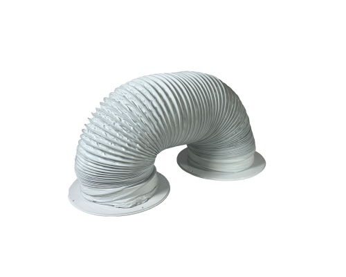 Воздуховод гибкий гофра D125 мм 2 м с фланцами для вытяжки