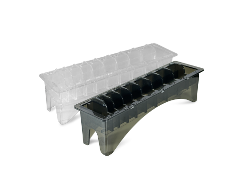 Подставка под насадки машинки для стрижки, прозрачная и прозрачно-черная