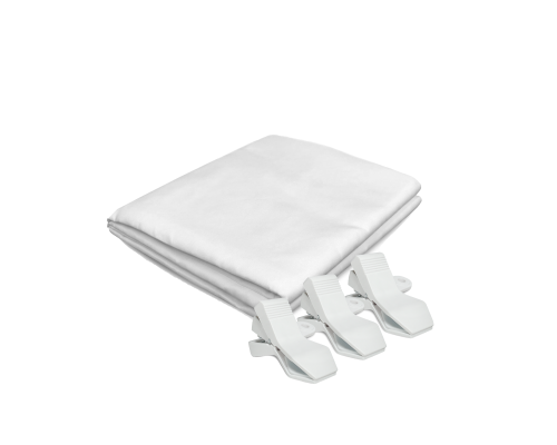 Фон тканевый белый для фотостудии, 0.5х1 м, с 3 белыми прищепками