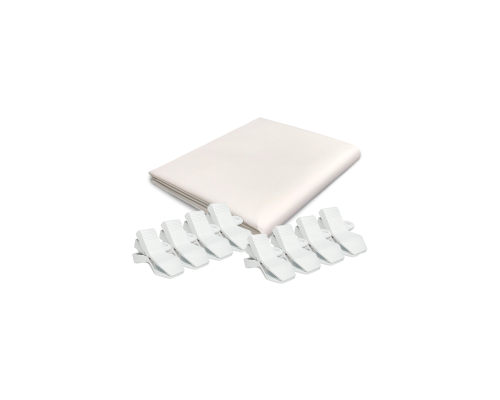 Фон тканевый белый для фотостудии, 1.8х3 м, с 8 белыми прищепками