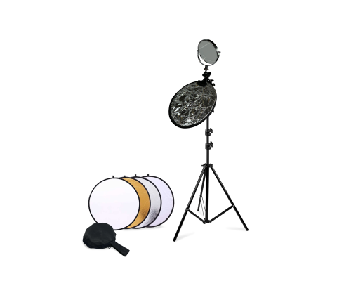 Отражатель для фото и видео, светоотражатель 5в1, 30 см, с креплением PSHB-14 на штативе JBH с зеркалом