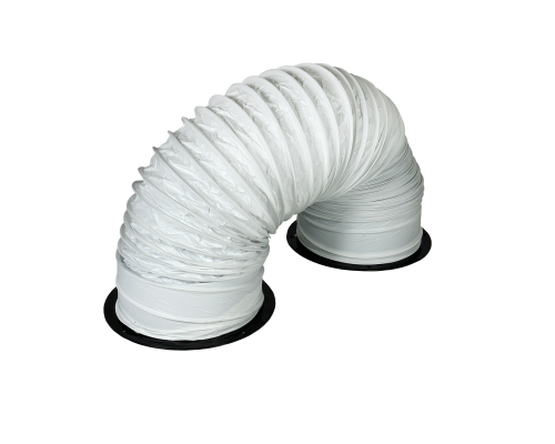 Воздуховод гибкий гофра D150мм 2 м с черными фланцами для вытяжки