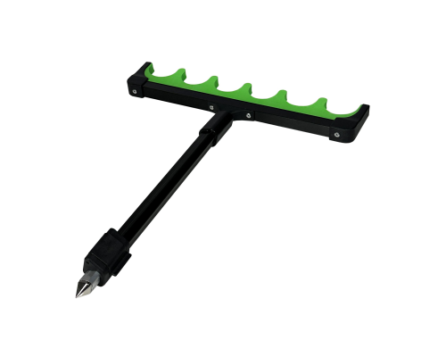 Подставка телескопическая с держателем для 6 удочек, цвет зеленый