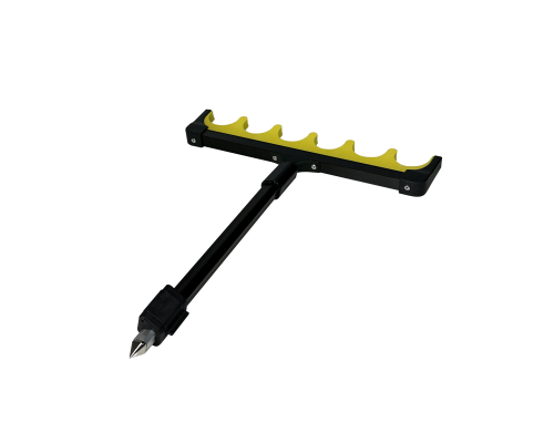 Подставка телескопическая с держателем для 6 удочек, цвет желтый