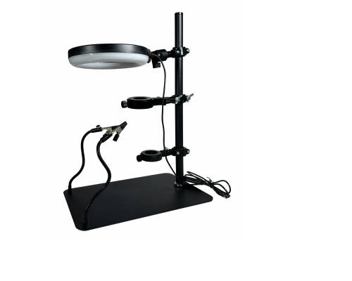 Кронштейн NS-02-R28 под микроскоп с 2 держателями и подсветкой д16 см, внутренний диаметр 30 мм, с 2 зажимами