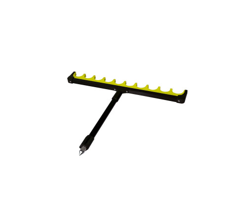 Подставка телескопическая с держателем для 10 удочек, цвет желтый