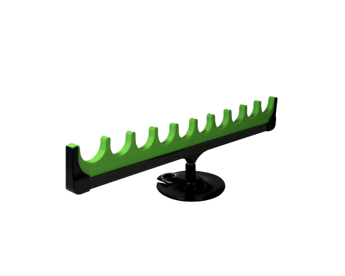 Подставка под 10 удочек с креплением на лодку, цвет зеленый