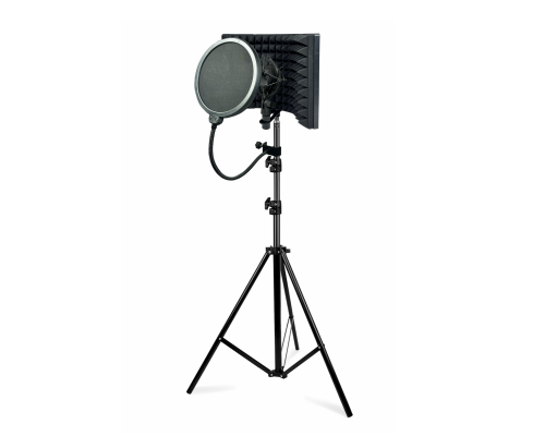 Акустический экран AK04, размер 19х28 см, с переходниками, поп-фильтром 15,5 см и держателем микрофона паук P2, на штативе JBH