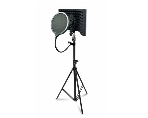 Акустический экран AK04, размер 19х28 см, с переходниками, поп-фильтром 15,5 см и держателем микрофона паук P2, на штативе LS