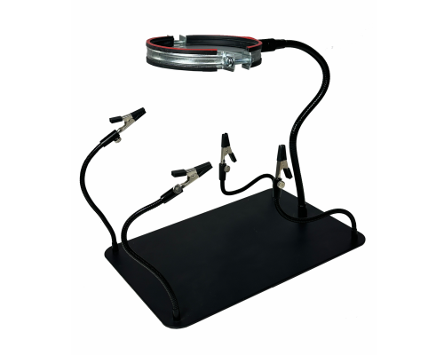 Держатель плат для пайки с лупой LN-5 на гибкой ножке на плоском основании NS-02B super light