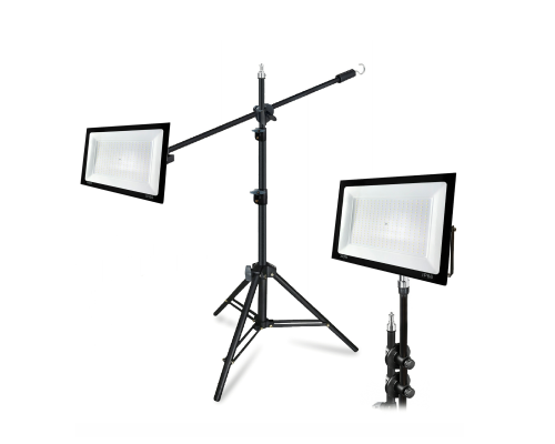 Светодиодный прожектор 300 Вт 6500K на усиленном штативе LS240K-NP высотой до 240 см, с возможностью наклона верхней секции