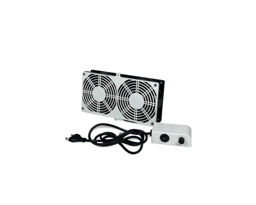 Вентилятор сдвоенный 220V, общая мощность 48W, для наращивания ресниц, цвет черно-белый