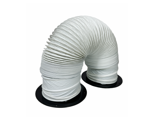 Воздуховод гибкий гофра D100 мм 3 м с черными фланцами для маникюрного пылесоса