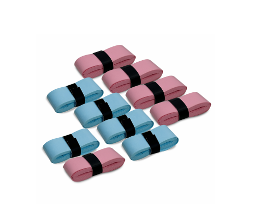 Намотки для ракетки, длина 110 см, ширина 2,5 см, толщина 0,7 мм, цвет голубой и розовый, по 5 шт