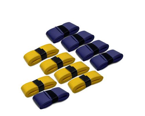 Намотки для ракетки, длина 110 см, ширина 2,5 см, толщина 0,7 мм, цвет желтый и фиолетовый, по 5 шт