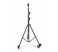 Штатив усиленный мобильный на колесах д 75 мм с шарниром SH-PAZ-14 и переходником на 5/8 для тяжелого нивелира, высота 2,93 м