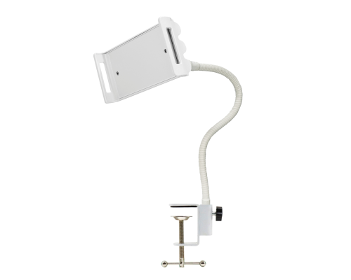 Подставка для планшета до 25 см на гибком креплении GDS и струбцине, цвет белый