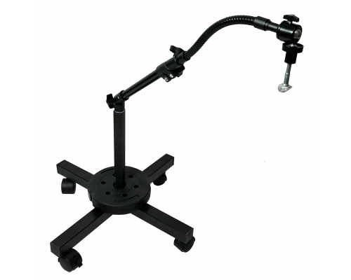 Утяжеленная мобильная стойка EC-K-GGR1 с изогнутым креплением для УФ лампы для сушки ногтей