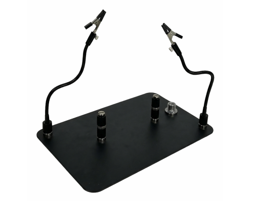 Паяльный столик NS-02B с держателями для микросхем на магните, 2 крокодильчика и 2 винтовых