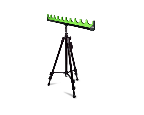 Держатель под 10 удочек на телескопической подставке NP-8830 light, цвет зеленый
