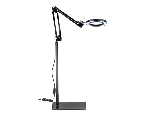 Напольная лампа лупа LN-22 на утяжеленной стойке NSU-02B с плоским основанием и регулируемой высотой