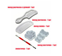 Набор для творчества: лопаточка и молды 4 формы для эпоксидной смолы