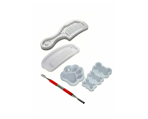 Набор для творчества: лопаточка и молды 4 формы для эпоксидной смолы