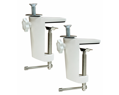 Крепление лежанки для кота на Г-образный подоконник, 2 белые усиленные струбцины в комплекте